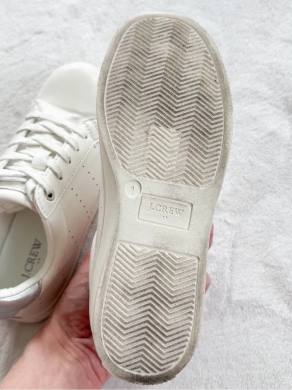 J. Crew White Leather Sneakers size 1